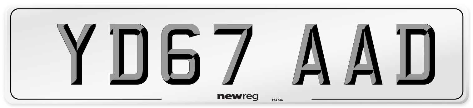 YD67 AAD Number Plate from New Reg